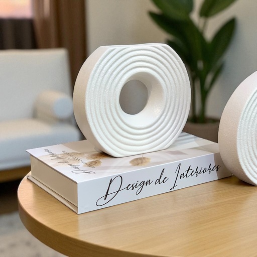 [7502024001030] FLORERO CERAMICA BLANCO EN DONA16X19CM REF:SAN4778