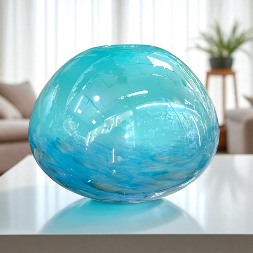 [09080-1] FLORERO DE MURANO TURQUEZA 23*18CM