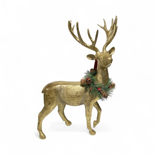 [X9011001] VENADO DORADO PARADO 46X30CM