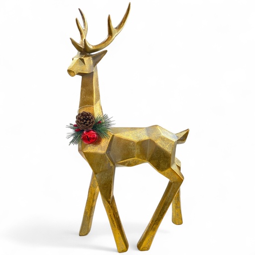 [X9010952] VENADO DORADO PARADO 62X25CM