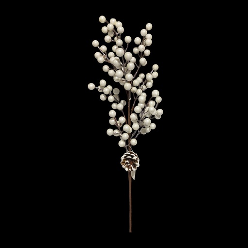 [5116824816] RAMA BERRIES BLANCO PERLADO C/BELLOTA 66CM