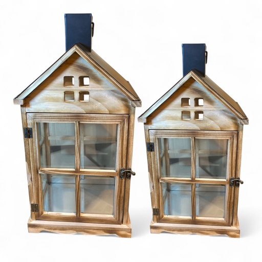 [389402] SET DE 2 FAROLES. 25X28X50CM / 18X13X35CM - REF:ES27400