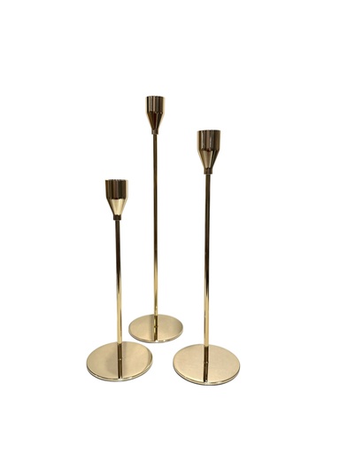 [796326] CANDELABROS DE METAL DORADO SETX3 REF:HM0702 (23-27-31CM)