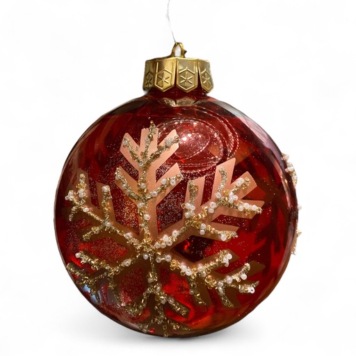 [462263R] ESFERA NAVIDAD 15CM ROJO COPO REF:ES26667