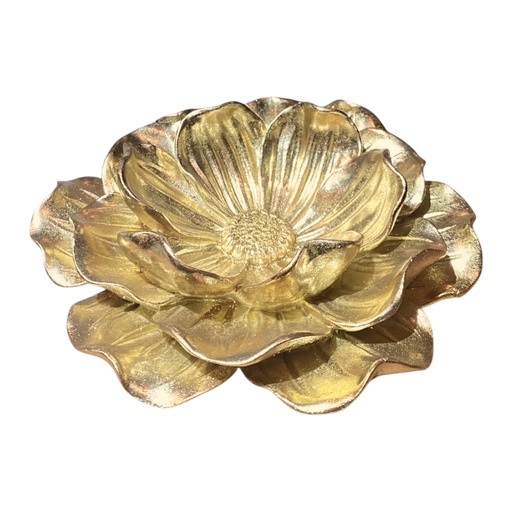 [4894616182009] FLOR DECORATIVA DORADA RESINA 20x19x5.5CM - TG171960/172075