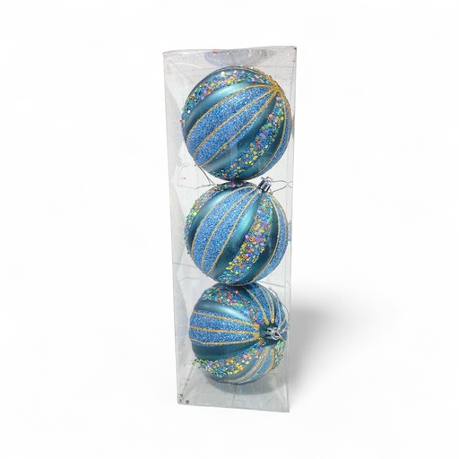 [6584599273150] ESFERA NAVIDAD 10CM AZUL X3PZ. REF:ES27315