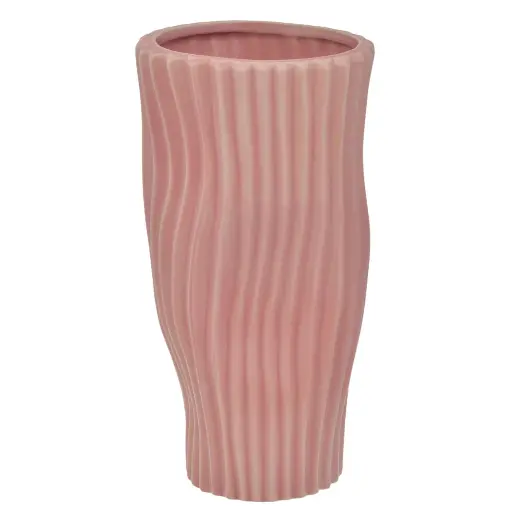 [7492024006268] FLORERO CERAMICA DOS COLORES VERDE/ROSADO, REF:HM0624/25483.  13X25CM