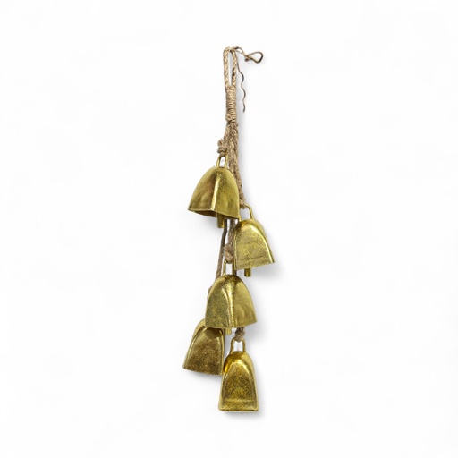 [6584599265919] COLGANTE NAVIDEÑO, CAMPANAS 2 COLORES DORADO Y PLATEADO, REF:ES26591. 11X6X50CM