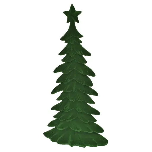 [4894616180821] ARBOL DE TERCIOPELO VERDE, RESINA, TG632758D. 23X10X42CM