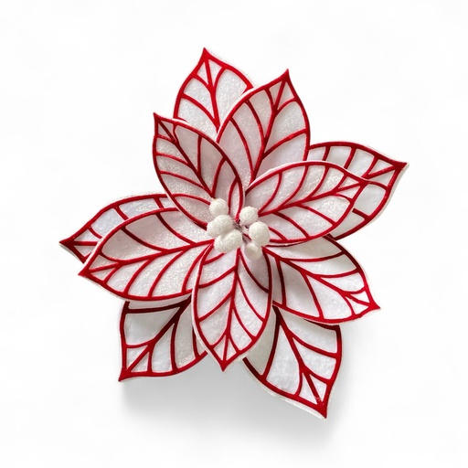 [6584599264530] FLOR NAVIDEÑA BLANCA/ROJO REF:ES26453, 31X24CM, Ø31CM