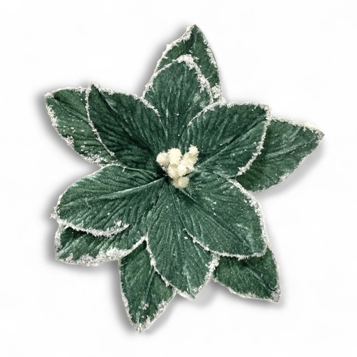 [4894616183648] FLOR NAVIDEÑA VERDE OLIVA, REF:LG-25184, 26X29CM 