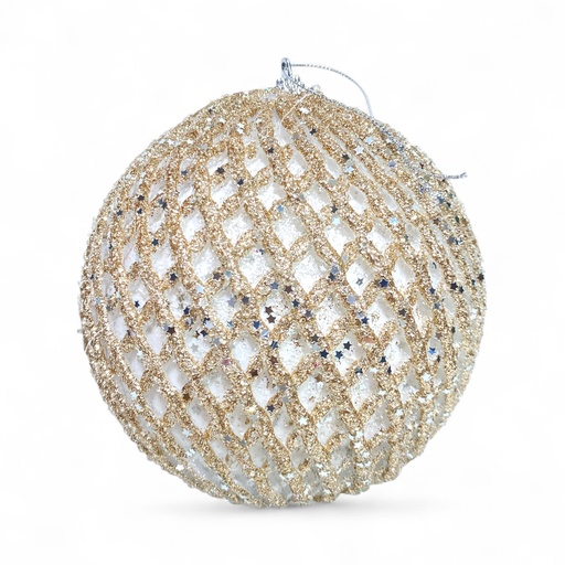 [6584599268521] ESFERA NAVIDAD 15CM CHAMPAGNE CLARO REF:ES26852