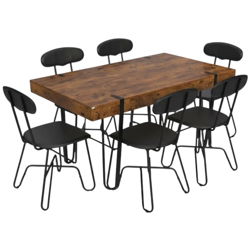 [379610] JUEGO DE COMEDOR 6PUESTOS REF:LY-N0980 (1MESA+6SILLAS)