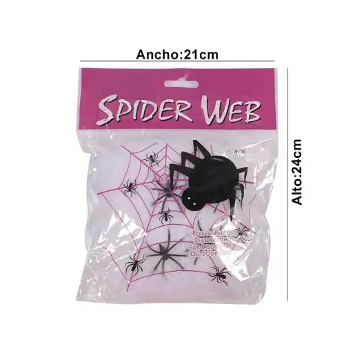 [8989240118022] TELARAÑA C/4 ARAÑAS HALLOWEEN REF:BFJH039-06792/24011802 40GRAMOS.