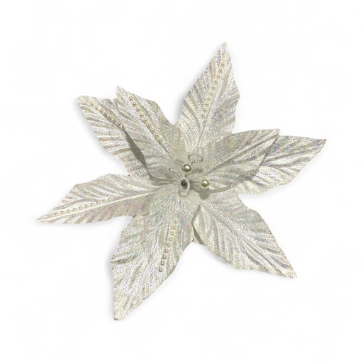 [4894616169512] FLOR NAVIDEÑA BLANCA REF:SH23-277, 27X35CM Ø27CM