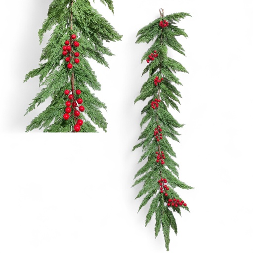 [4894616183778] GUIRNALDA FOLLAJE GREEN/RED REF:ZHX-2025311-1     160 CM