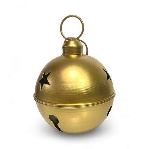[8679811648569] CASCABEL NAVIDEÑO 17CM DORADO METALICO 17X23CM