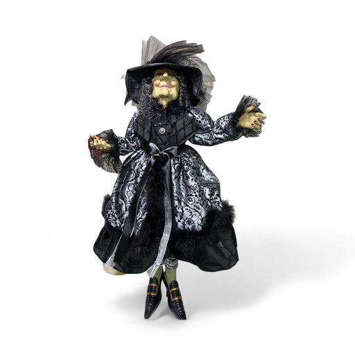 [8679811916262] BRUJA NEGRA/PLATEADO HALLOWEEN 40X40X115CM