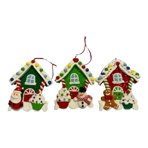 [8679811649054] CASA NAVIDEÑA COLGANTE DE DULCE 10X12CM