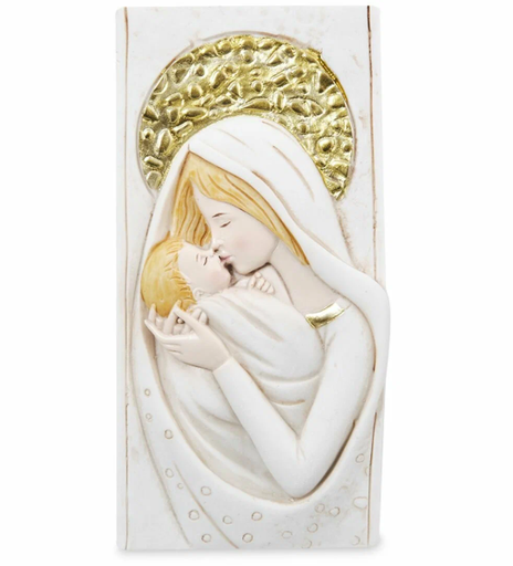 [8679811648835] RECUERDO VIRGEN POLIRESINA BEIGE 7X15CM