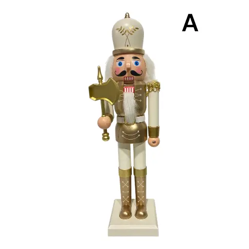 [8679811650210] CASCANUEZ NAVIDEÑO PLASTICO BEIGE/CHAMPAGNE A BATERIAS 38CM