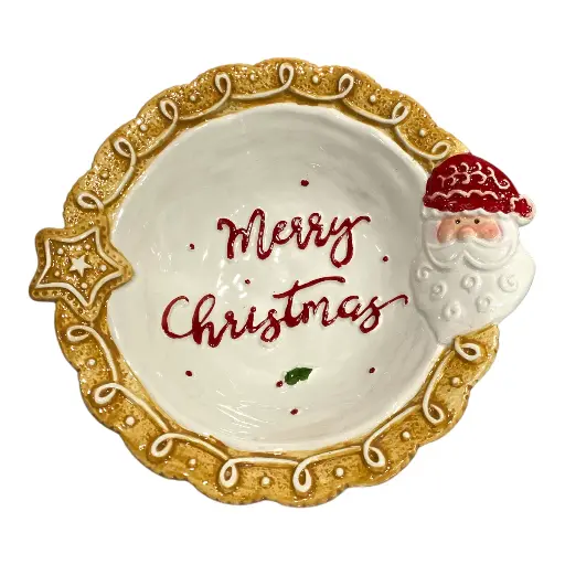 [8679813520955] POZUELO NAVIDEÑO PORCELANA MERRY CRISTMAS 21X7CM