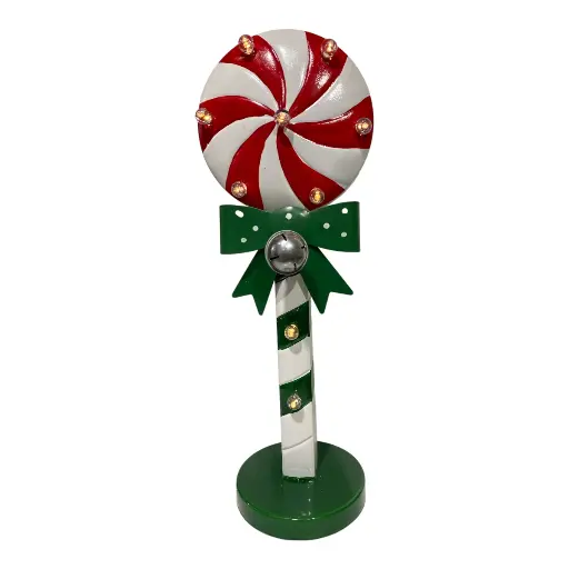 [8679811651002] CARAMELO CASCABEL METALICO C/LUZ LED A BATERIA 14X17X48CM