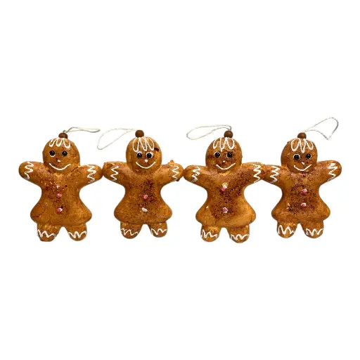 [8679811711645] COLGANTE NAVIDEÑO MUÑECA JENGIBRE SETX4 16X11CM C/U