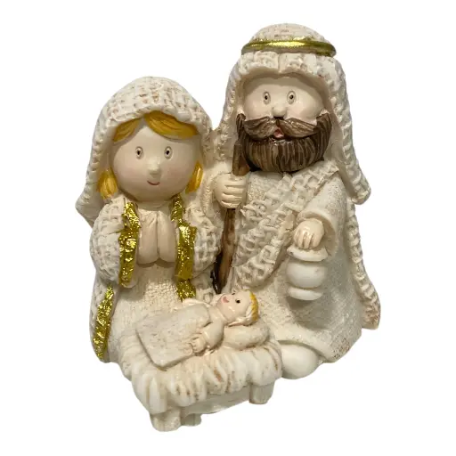 [8679811648767] SAGRADA FAMILIA BEIGE POLIRESINA 7X5X7CM