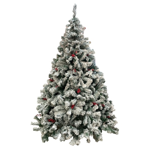 [7861204103590] ARBOL DE NAVIDAD TRADICIONAL NEVADO AMERICANO C/FRUTOS ROJOS 210CM 0356