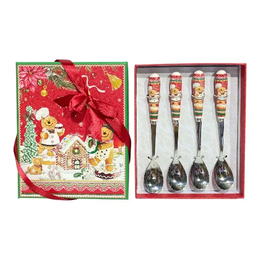 [8679813521440] CUCHARAS JENGIBRE SETX4PZS. 14X17X2CM Y 15CM CADA CUCHARITA