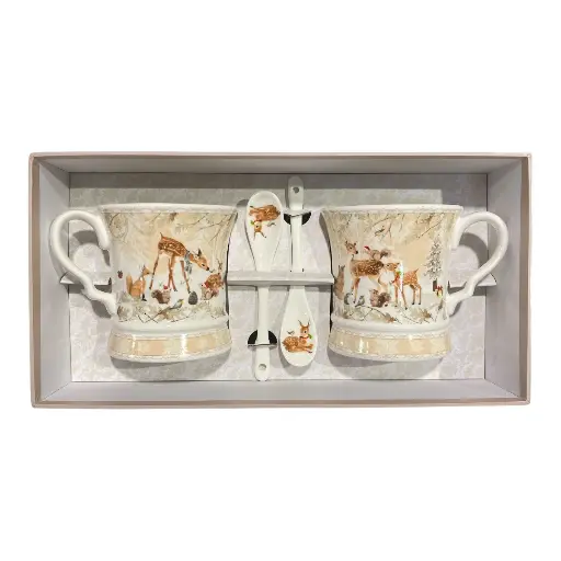 [8679813521563] TAZA RENO C/CUCHARA PORCELANA SETX4PZS. 300ML