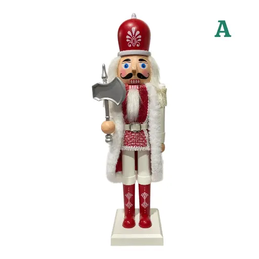 [8679811650203] CASCANUEZ NAVIDEÑO PLASTICO ROJO/BLANCO A BATERIAS 38CM