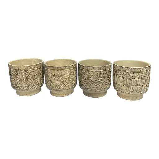 [6981606498634] MACETA CERAMICA ENVEJECIDA 4MOD. 13X13CM C/U