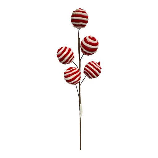 [5116824822] RAMA NAVIDEÑA CARAMELO BOLITA CANDY 60CM 243313