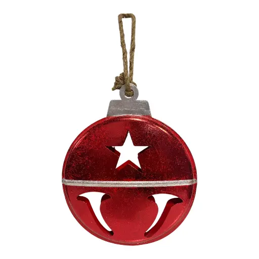 [8679811650340] CASCABEL NAVIDEÑO 24CM ROJO METALICO 24X4X29CM