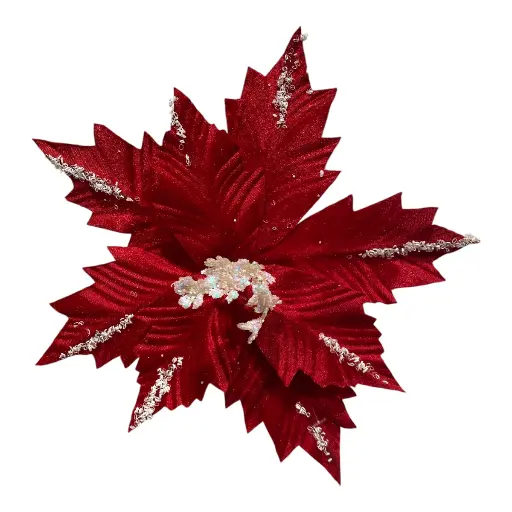 [5116827460R] FLOR NAVIDEÑA ROJA 24CM