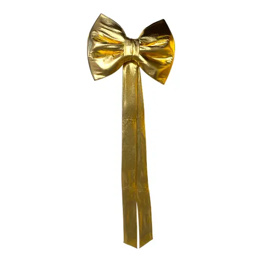 [5116827877D] MAXILAZO NAVIDEÑO DE TELA SATIN DORADO 60X170CM