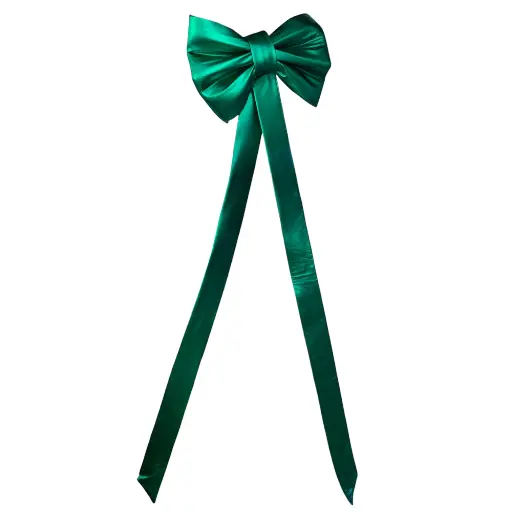 [5116827877V] MAXILAZO NAVIDEÑO DE TELA SATIN VERDE 60X170CM