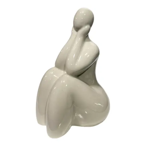 [CS23149] DAMA ABSTRACTO DE PORCELANA BLANCA 9X8X15CM