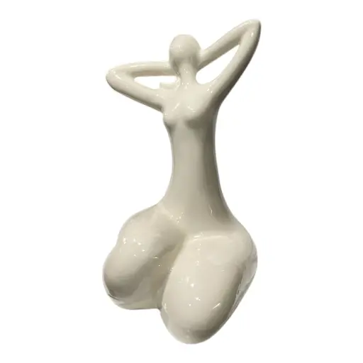 [CS23146] DAMA ABSTRACTO DE PORCELANA BLANCA 9X8X15CM  
