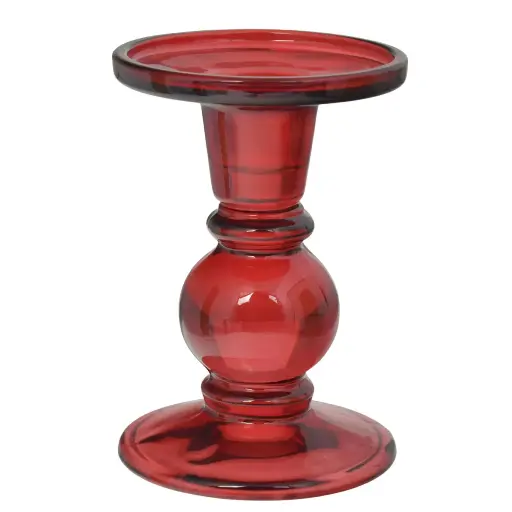 [688034] CANDELABRO DE VIDRIO ROJO REF:ES27937 9X12CM 