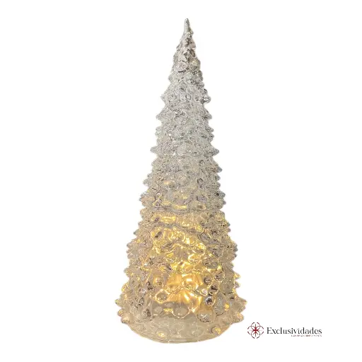 [674925] ARBOL DE NAVIDAD DE VIDRIO C/LUZ LED A PILAS REF:ES27851 12X26CM