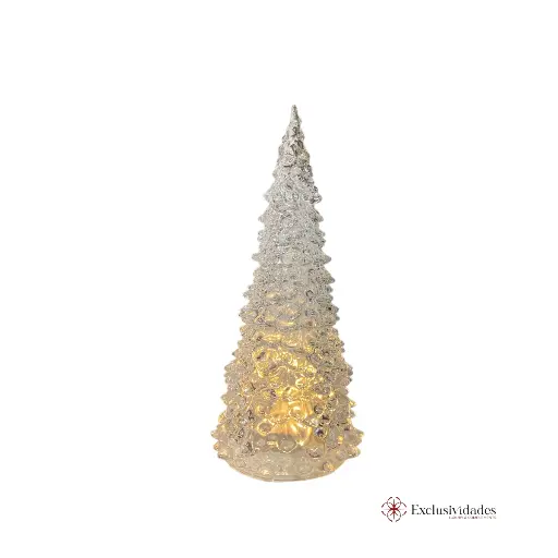 [282558] ARBOL DE NAVIDAD DE VIDRIO  C/LUZ LED A PILAS REF:ES27850 21X11CM 
