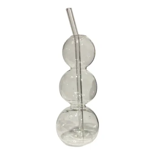 [2025057506112] VASO DE ESFERAS CON SORBETA DE VIDRIO 150ML