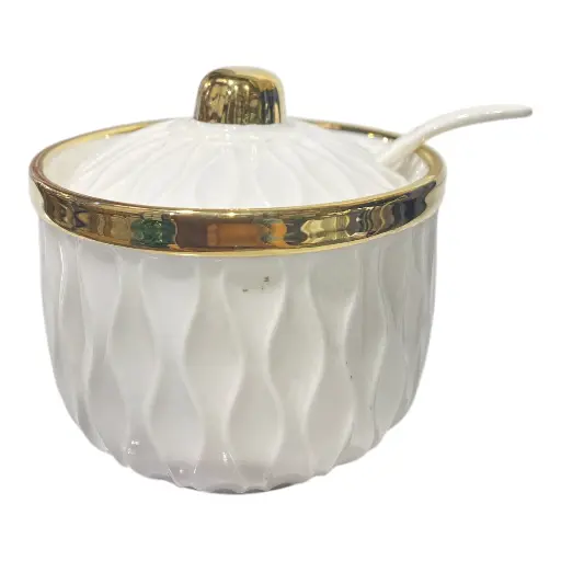 [2025057504644] AZUCARERO DE PORCELANA CON CUCHARA 9X9.5CM 