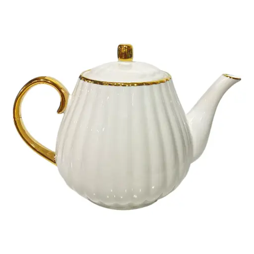 [2025057505405] TETERA DE PORCELANA FILO DORADO 1.2 LITROS