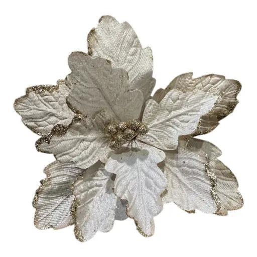 [5116827422ch] FLOR NAVIDEÑA CHAMPAGNE 38CM