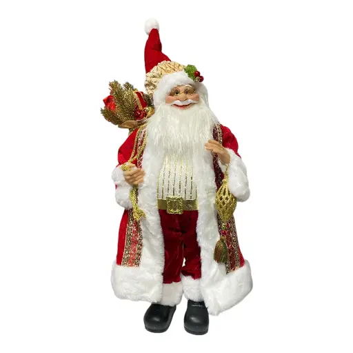 [5276875230216] NOEL ROJO/DORADO CON REGALO 35X20X70CM