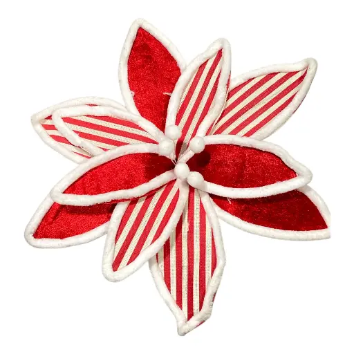 [1702335018628] FLOR NAVIDEÑA ROJO/BLANCO 30CM